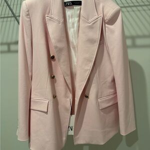 Zara Women's Blush pink Double-Breasted Blazer NWT XL (fits like a Large)